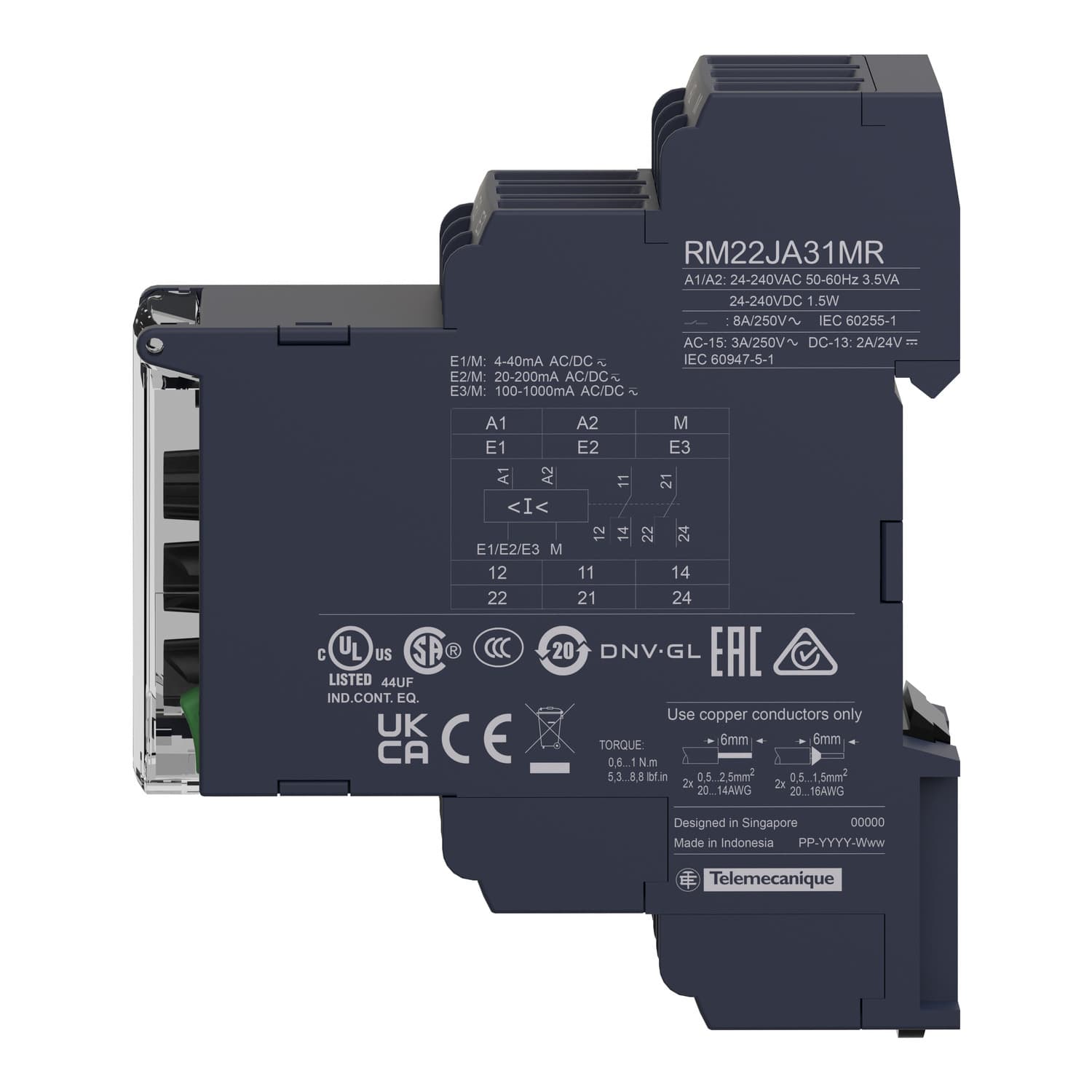 CURRENT CONTROL RELAY RM22-JA - RANGE 4M
