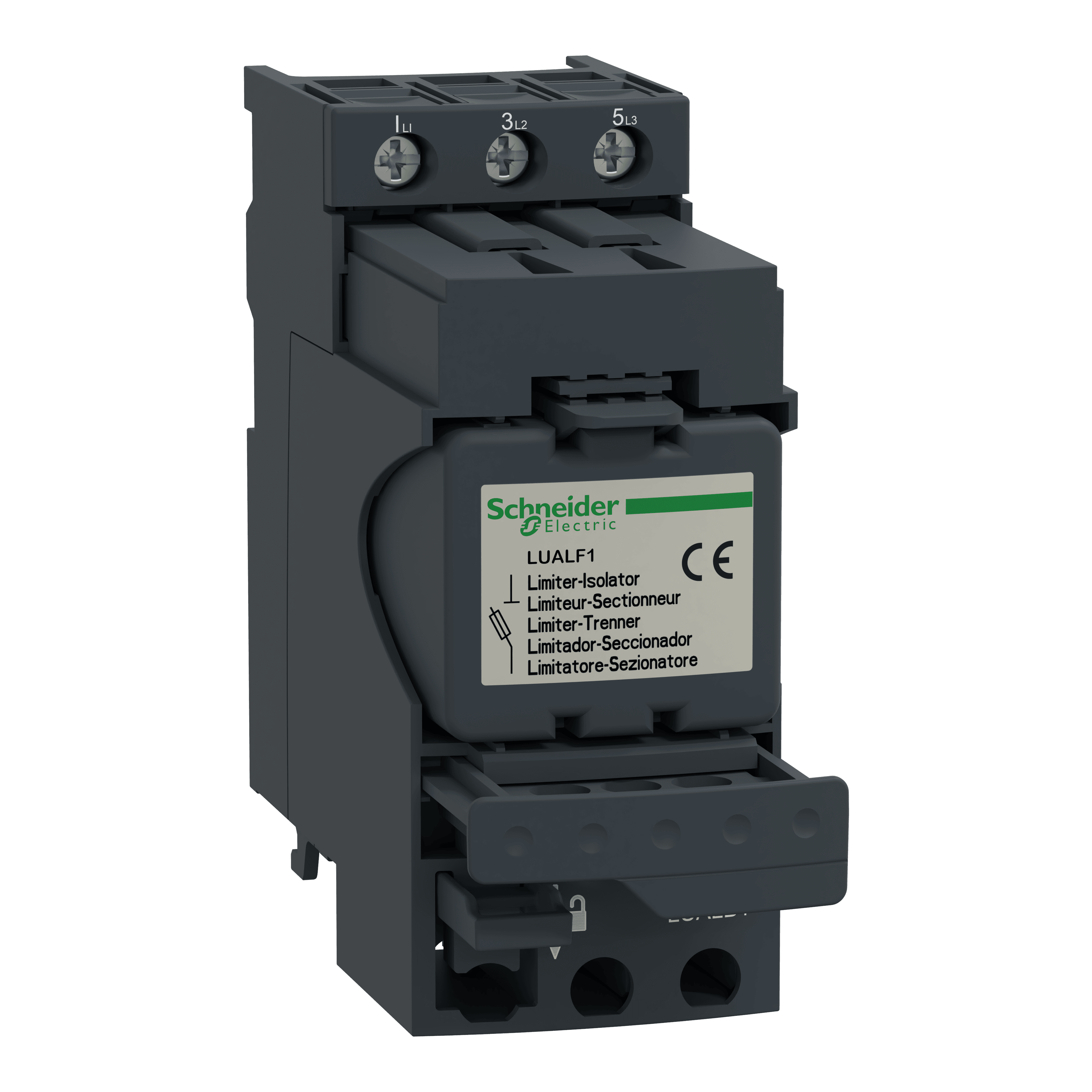 فاصل Limiter، TeSys Ultra، 32A، activation 50kA، 130kA عند 440V، تركيب على قاعدة قدرة Direct