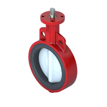 VF299W 2-Way Low Pressure Butterfly Valve, DN250, Wafer Flanged, Nylon Disc, Kvs 12004 m³/h, Max ∆P 350 kPa.