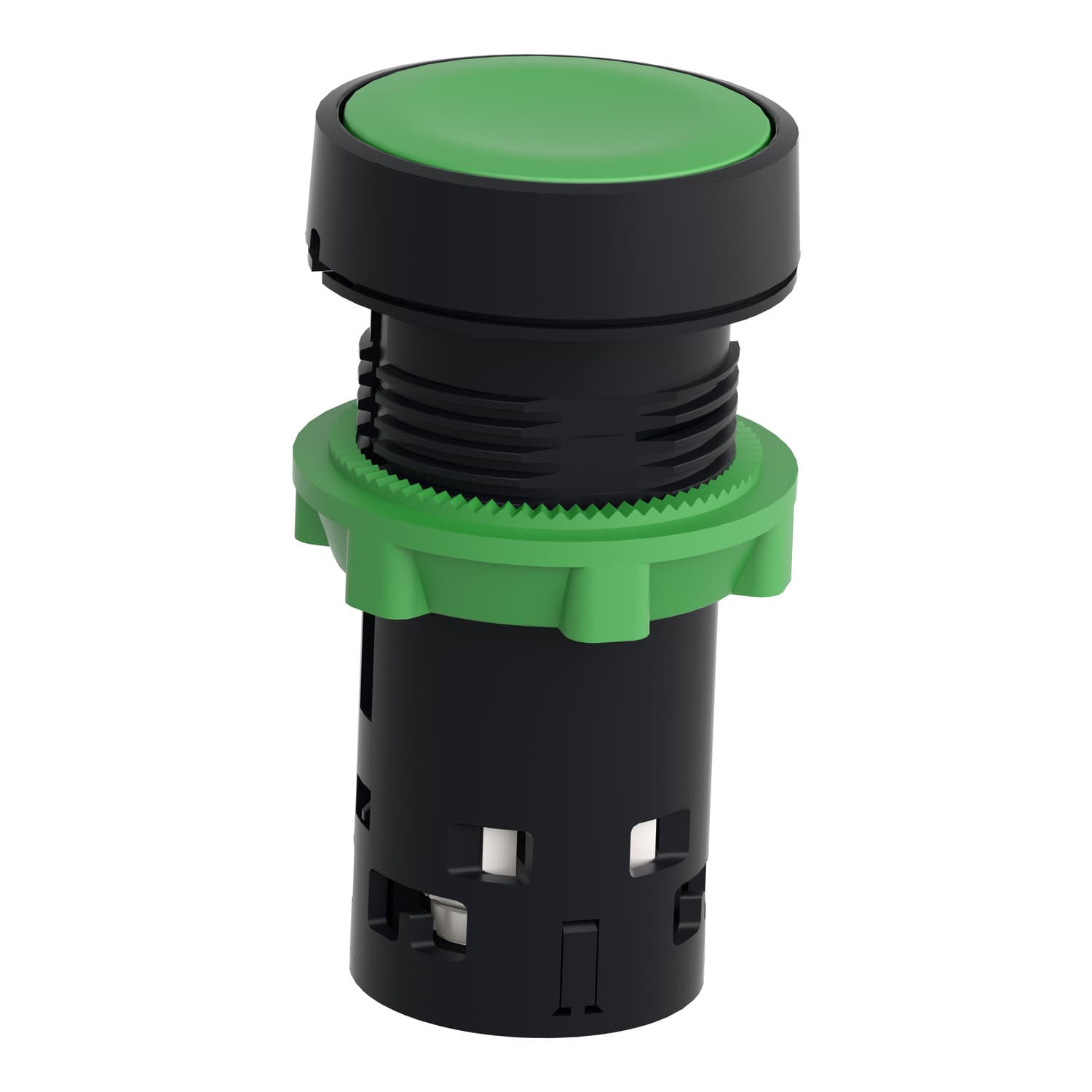 PB - Latch, green - 1NO