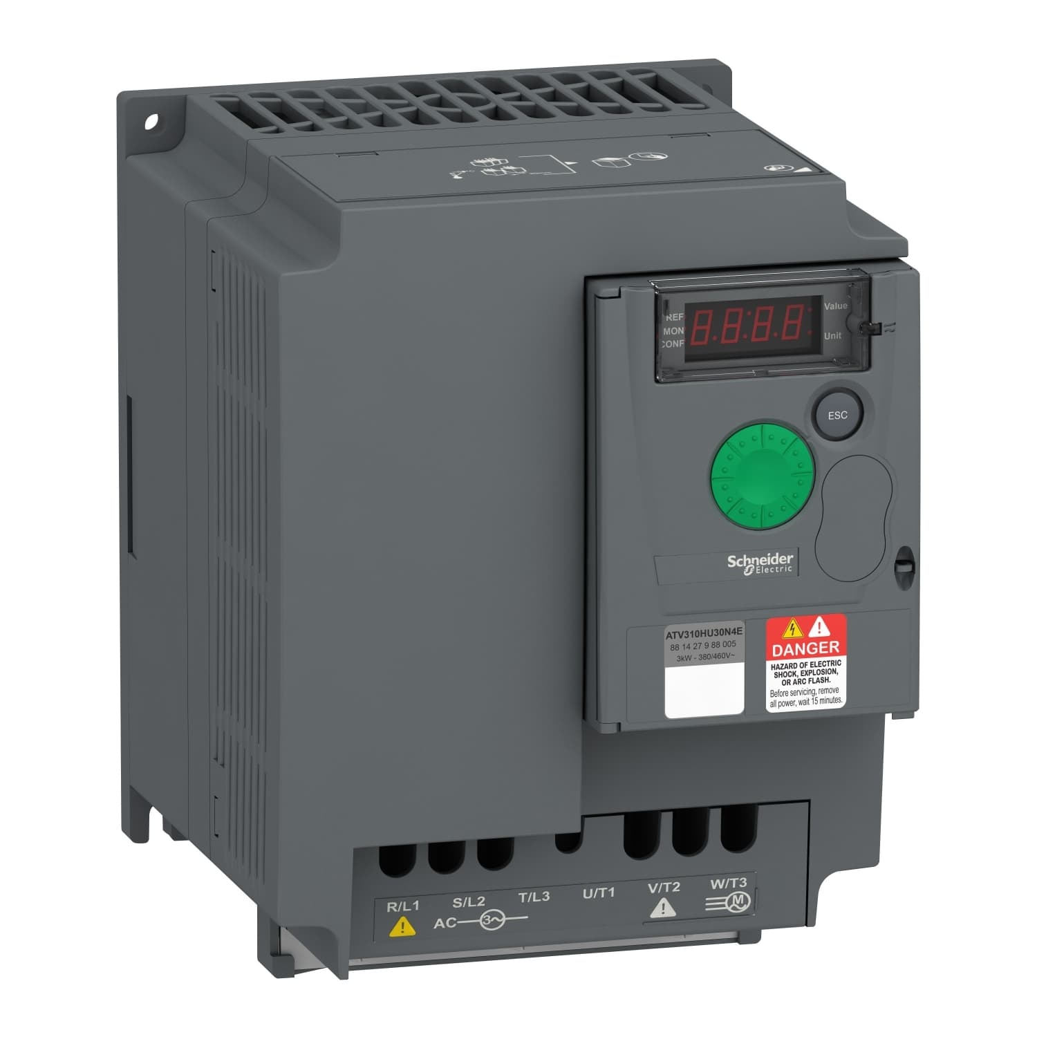 variable speed drive, Easy Altivar 310, 3kW, 4hp, 380 to 460V, 3 phase, without filter
