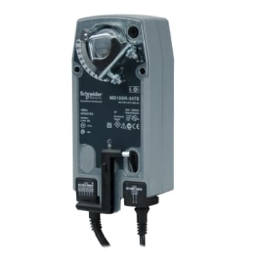 مشغّل حركة MD10-SR Damper، 2-Position أو 3-Wire عائم، بإرجاع نابضي، 24Vac/dc، كابل 1m، 10Nm، IP54