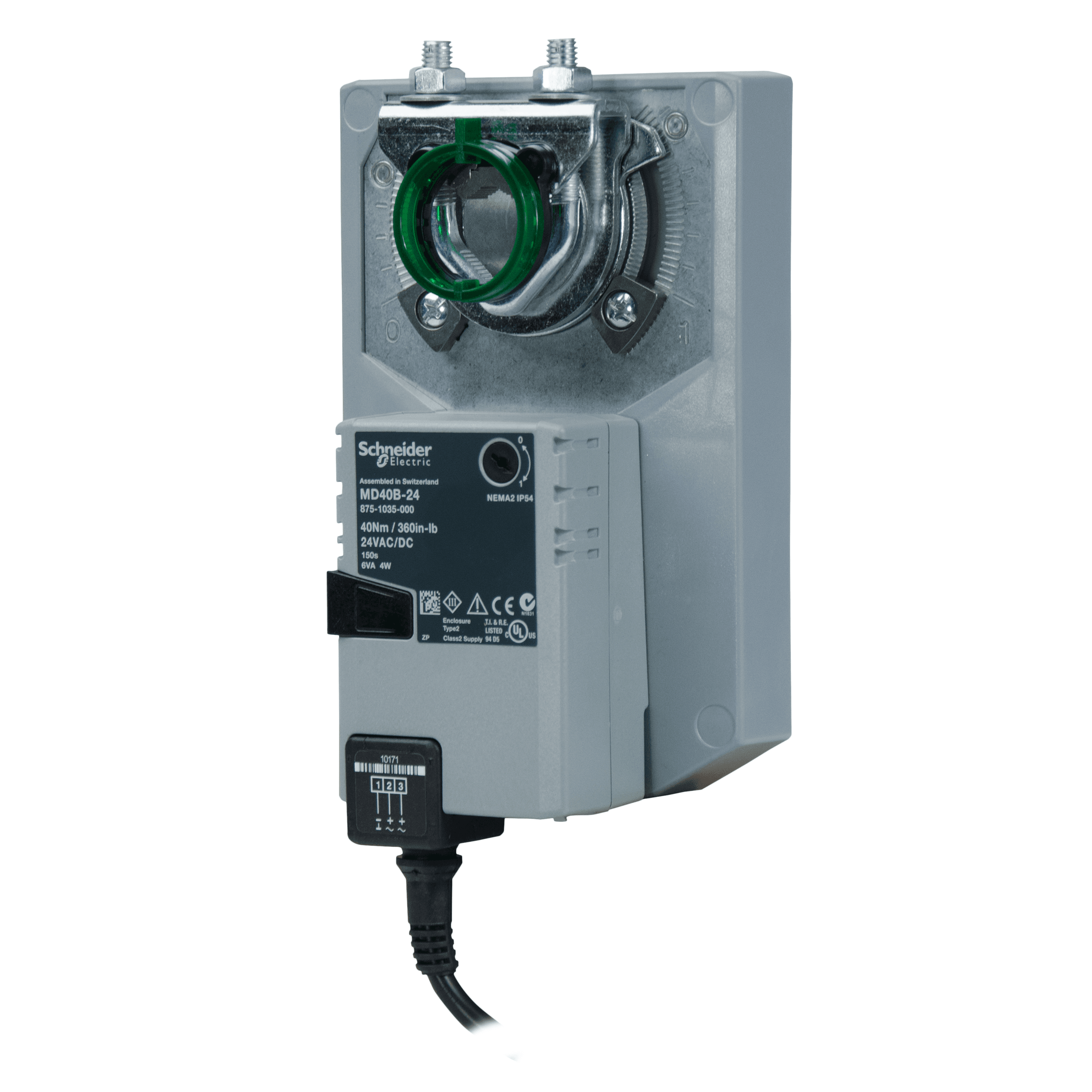 مشغّل حركة كهربائي، وضع 2، إرجاع Non-Spring، 24Vac/dc، 1m Leads، 40Nm، IP54، ملحق متوفر Optional SPDT