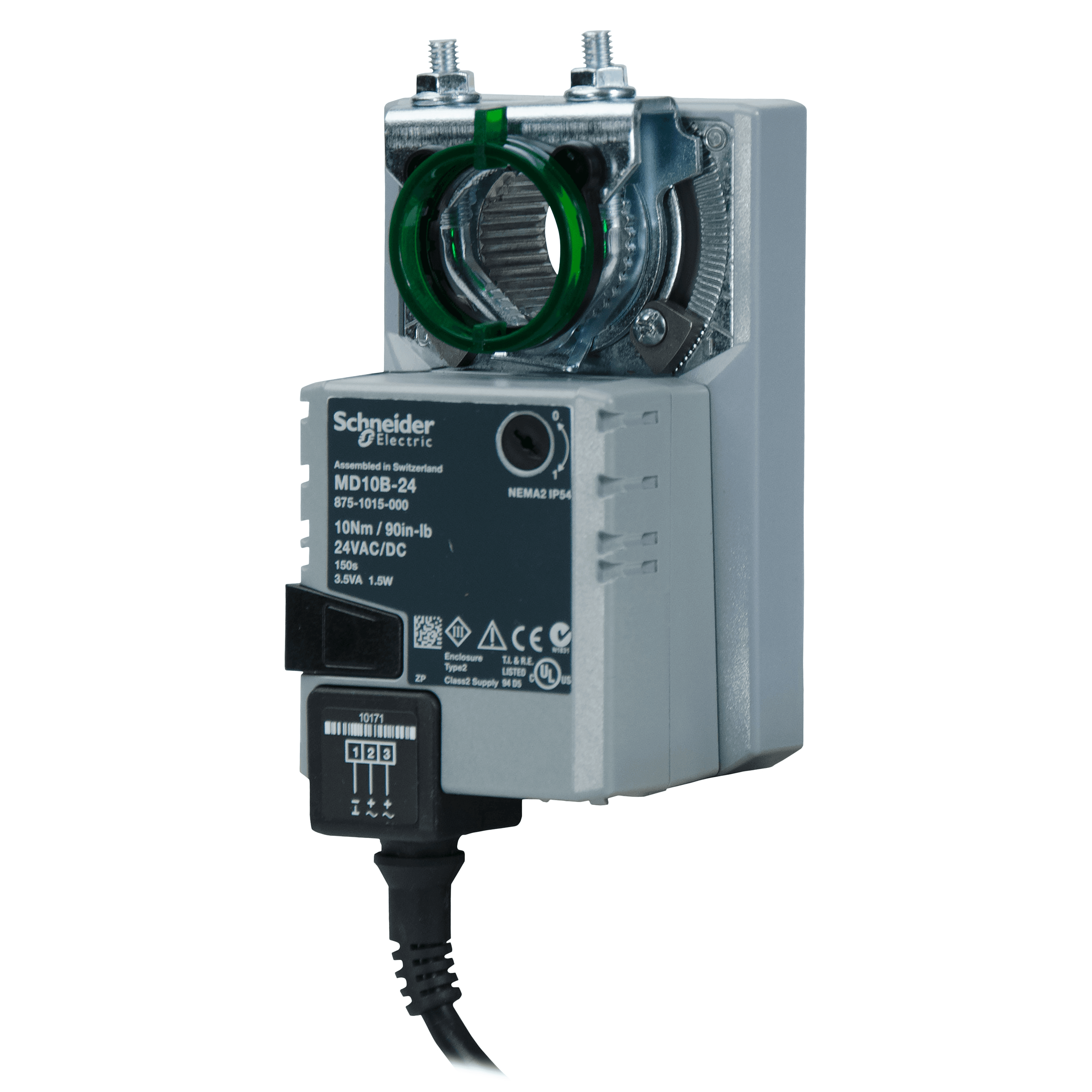 MD10B Damper Actuator, 2-Position, Non-Spring Return, 24Vac/Vdc, 1m Cable, 10Nm, IP54