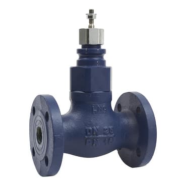 صمّام سدادي، 32mm، 2-Way، بشفة، ساق مغلق، من الفولاذ المقاوم للصدأ، 16kvs، Glycol 25-50% Steam وWater