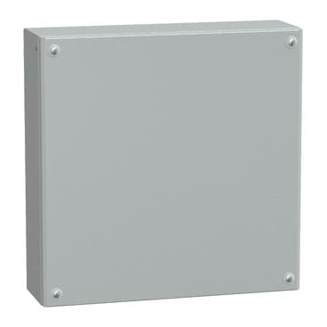 Metal industrial box plain door H400xW400xD120 IP66 IK10 RAL 7035
